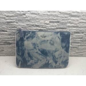 Kate Spade Pouch Denim Tie Dye Zip Closure NWOT